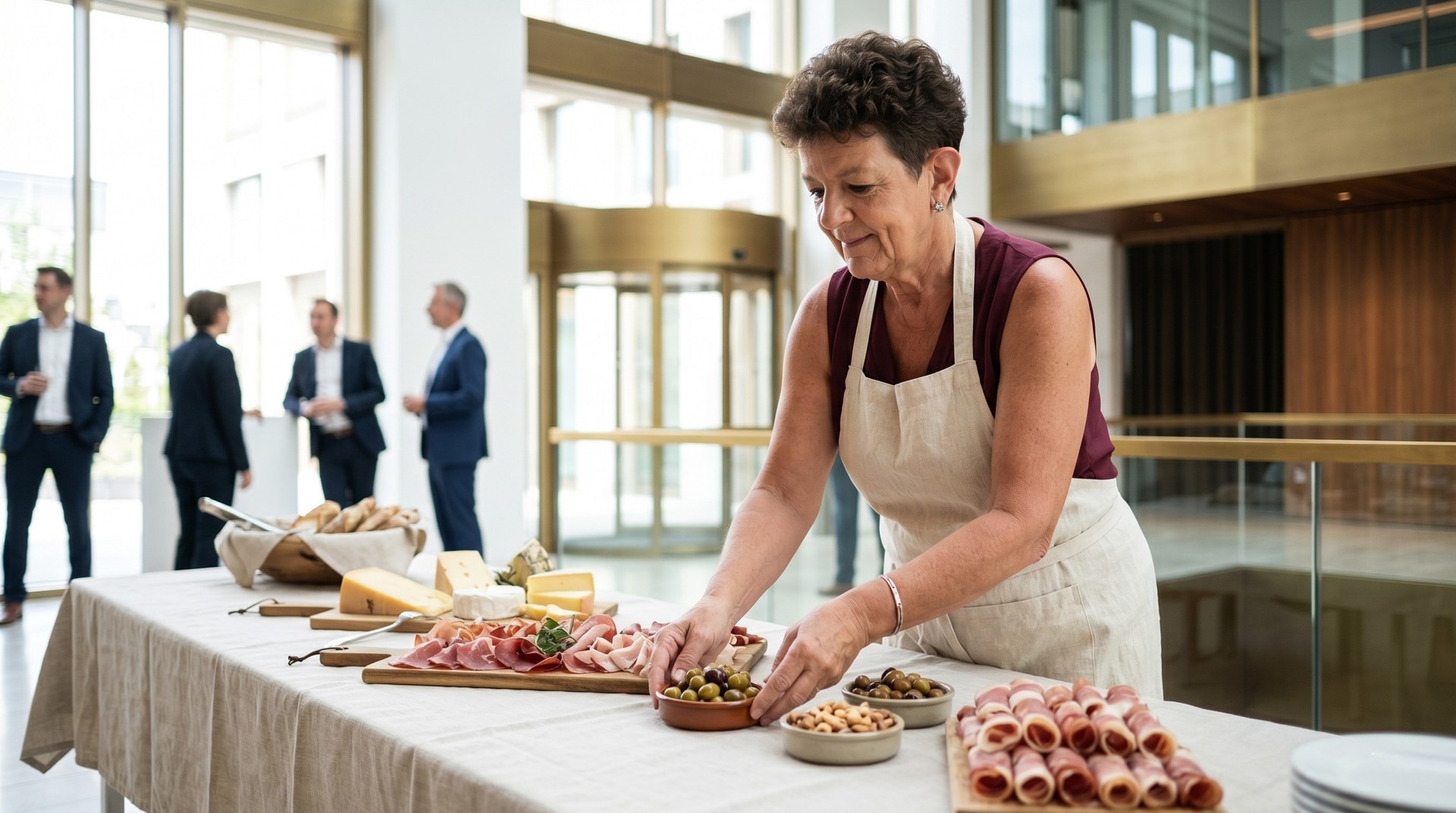 Andrea Schelbert bereitet Firmen-Catering vor — Apéro-Platten für Aargauer KMU