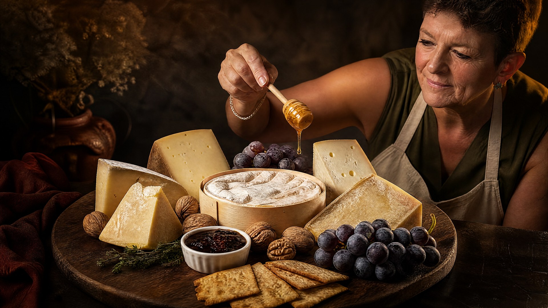 Andrea Schelbert arrangiert Käse-Platten mit Aargauer und Schweizer Käse